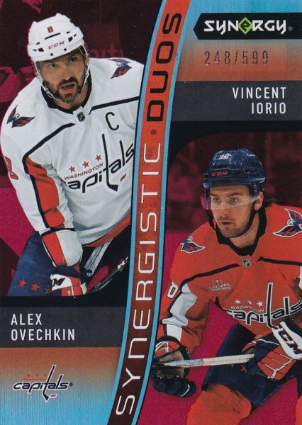 insert karta OVECHKIN/IORIO 23-24 Synergy Synergistic Duos Star-Rookie Red /599